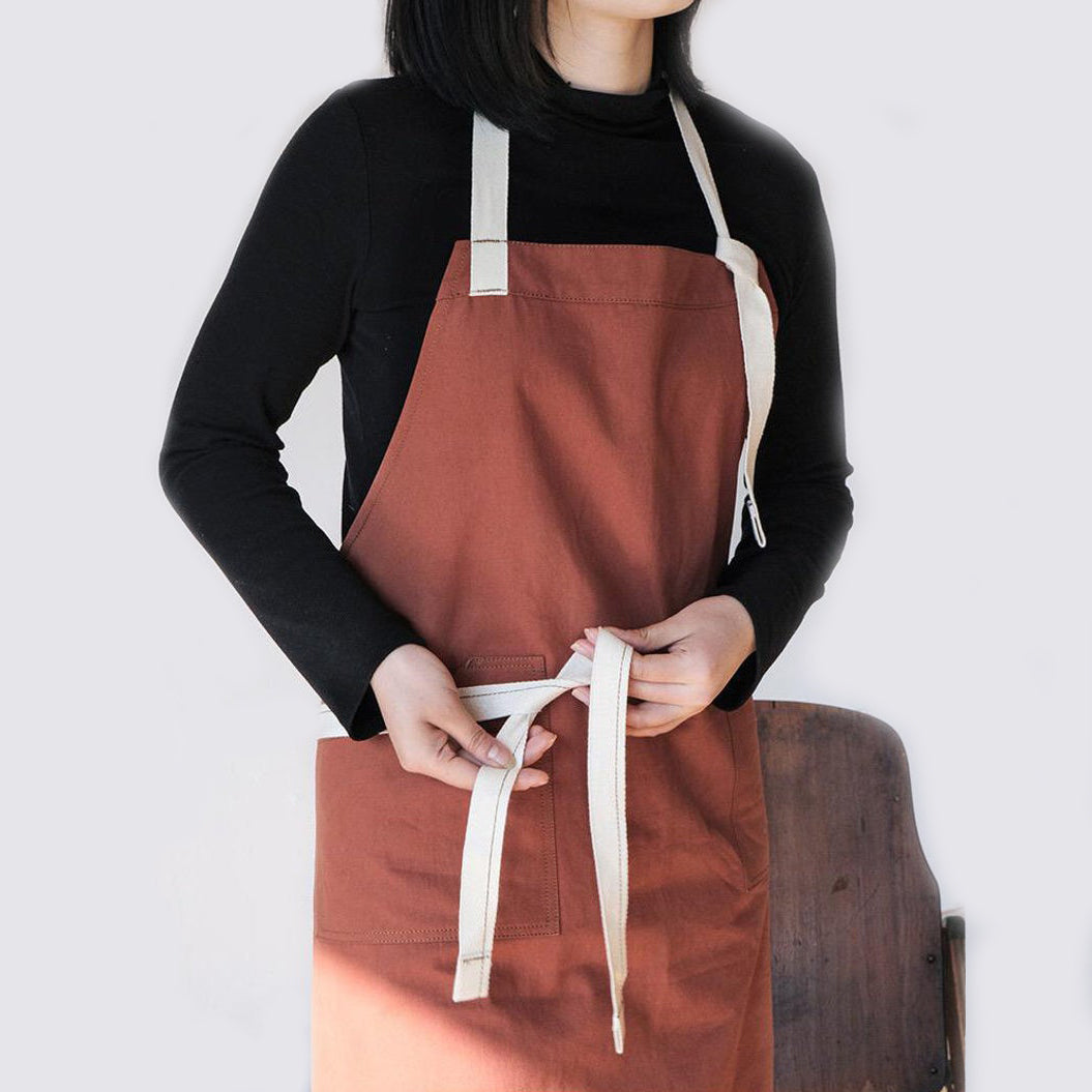 Dark Orange Removable Strap Waterproof Apron