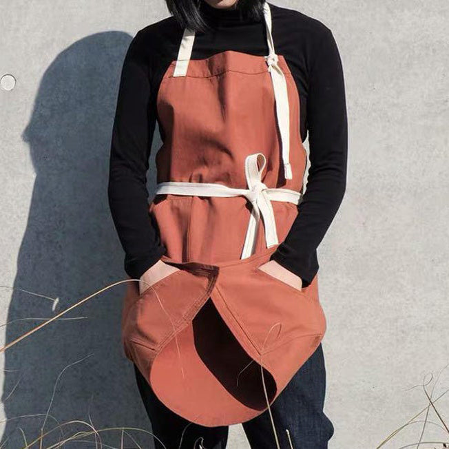 Dark Orange Removable Strap Waterproof Apron