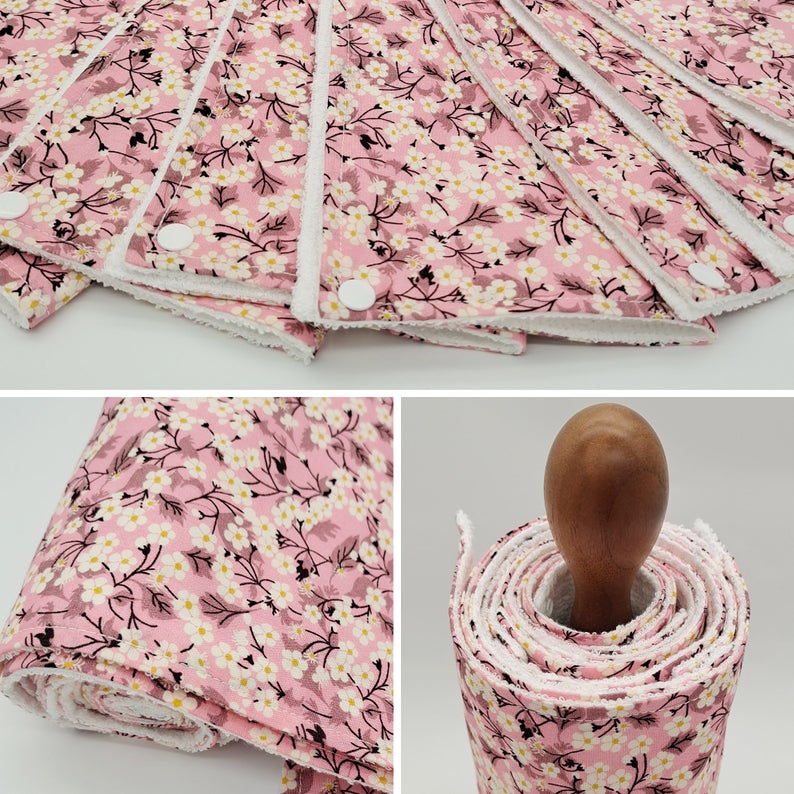 Reusable Unpaper Towels — Pink Flowers