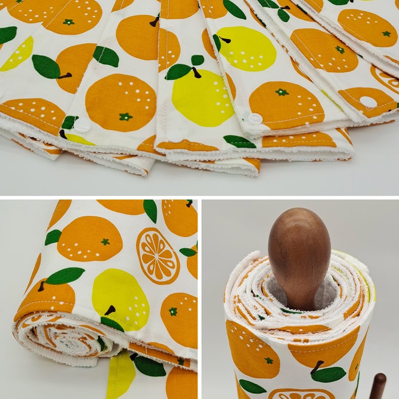 Reusable Unpaper Towels — Lemon and Orange