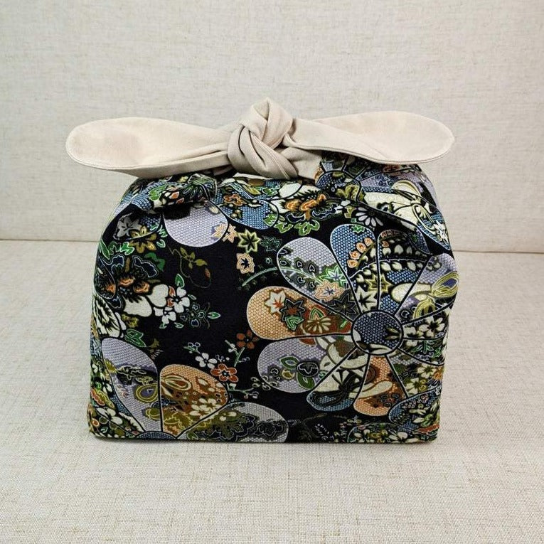 Navy Blue Cotton Bento Lunch Bag