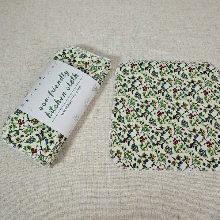 Multi-Use Soft Towel, Set of 12 — Spring Berries Green