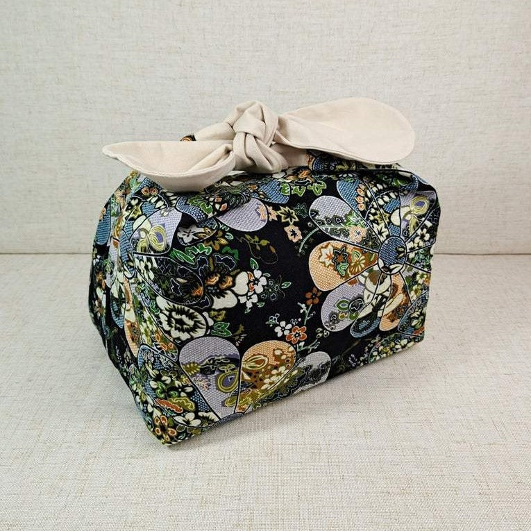 Navy Blue Cotton Bento Lunch Bag