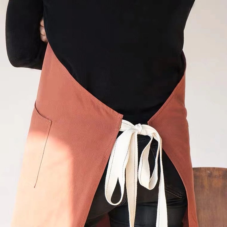 Dark Orange Removable Strap Waterproof Apron