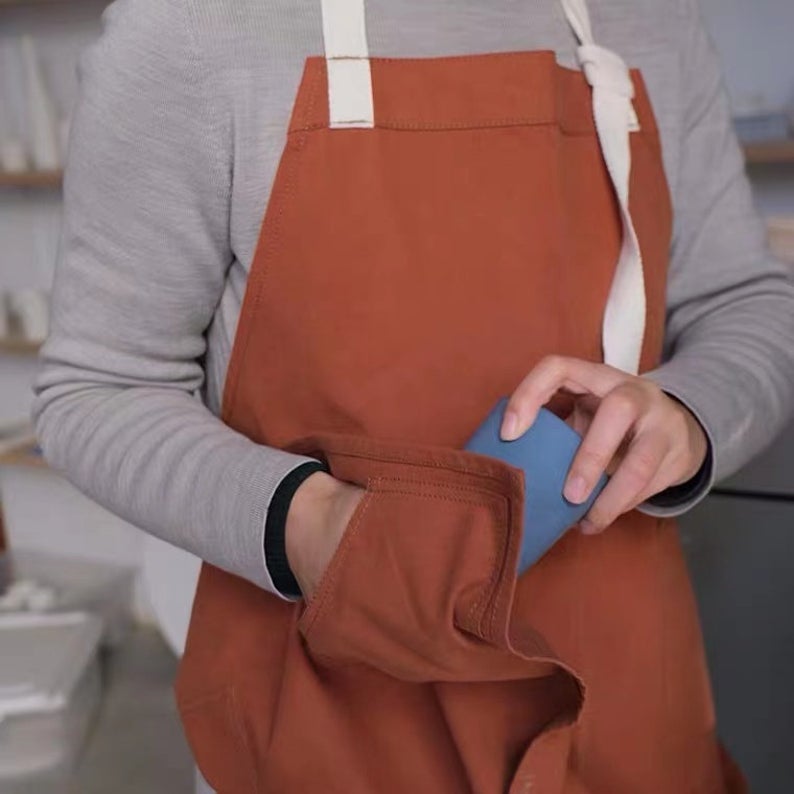 Dark Orange Removable Strap Waterproof Apron