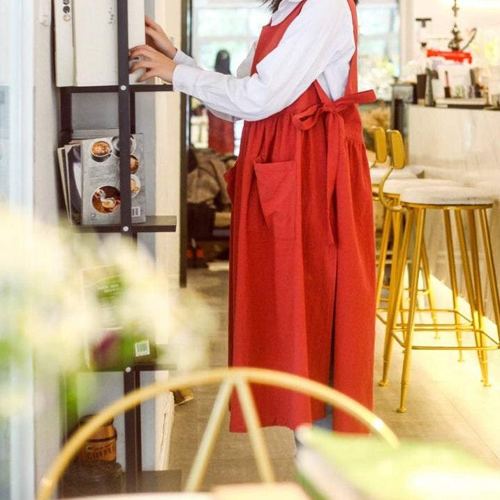 Bean Red Oversized Full Body Apron