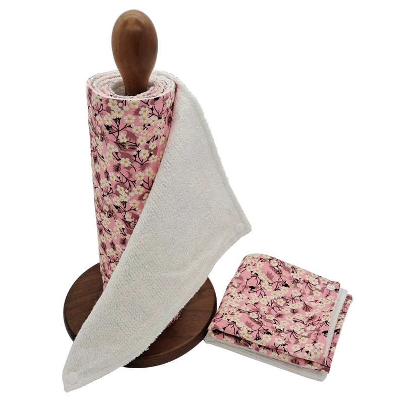 Reusable Unpaper Towels — Pink Flowers