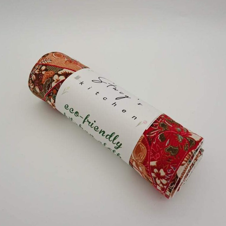 Reusable Unpaper Towels — Exquisite Red Pattern