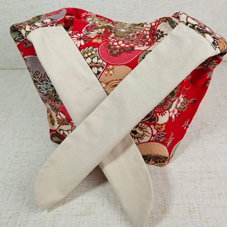 Red Oriental Cotton Bento Lunch Bag