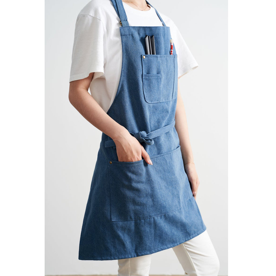 Dark Blue No Distress Denim Apron