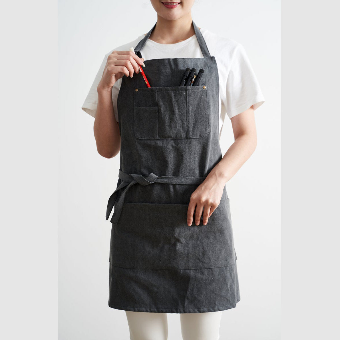 Dark Gray No Distress Denim Apron