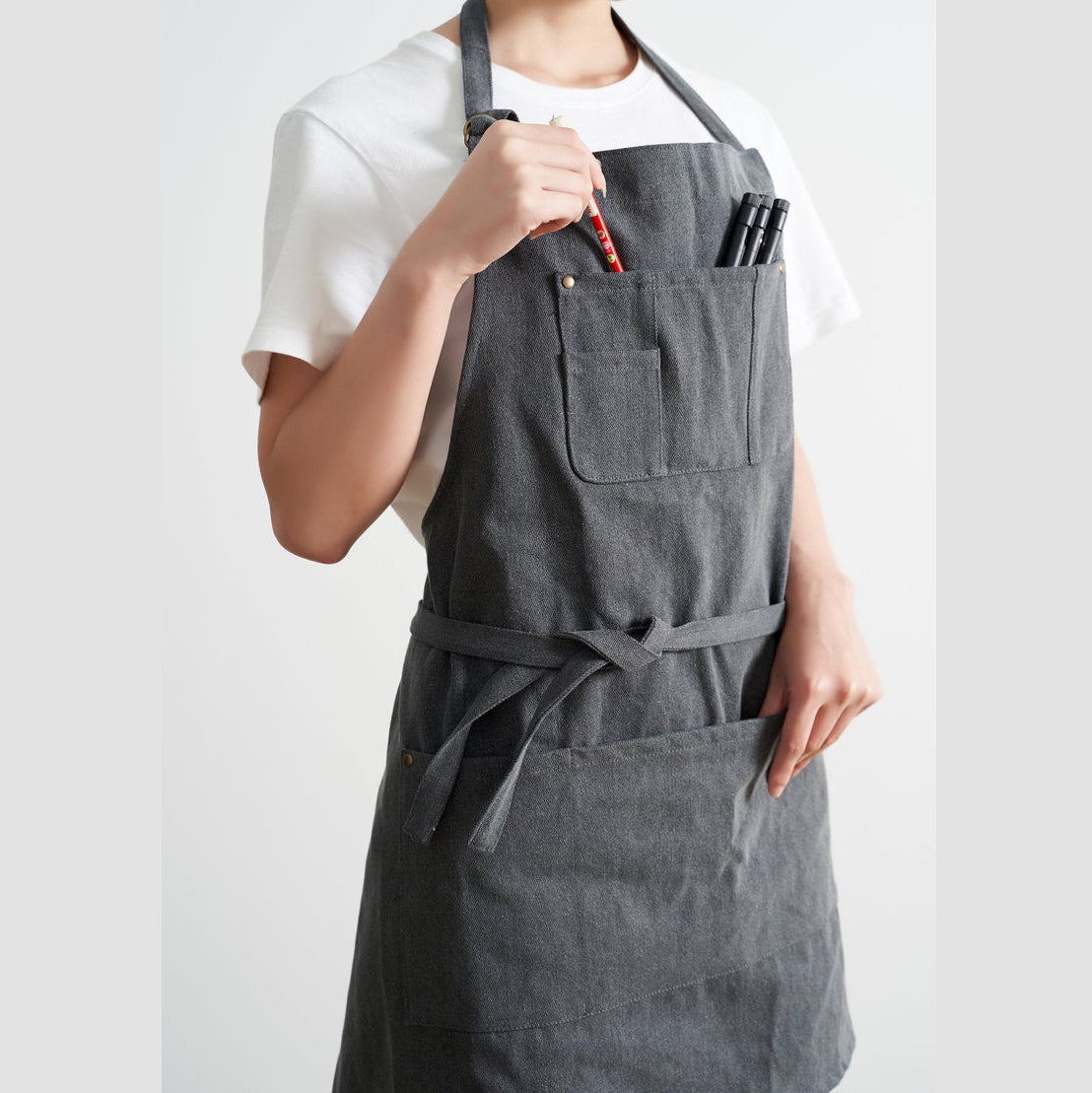 Dark Gray No Distress Denim Apron