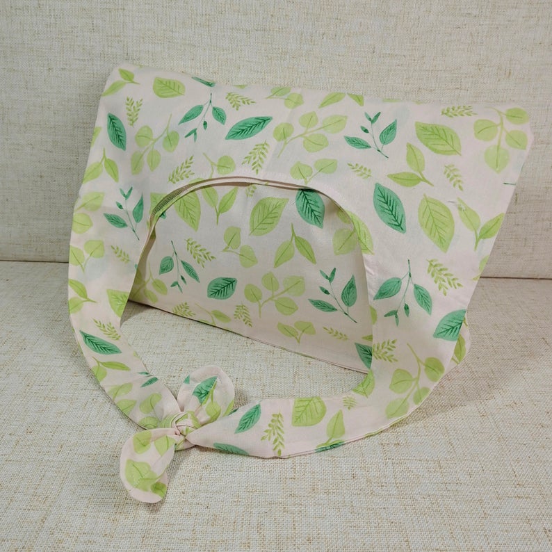 Spring Green Leaf Adjustable Linen Tote Bag