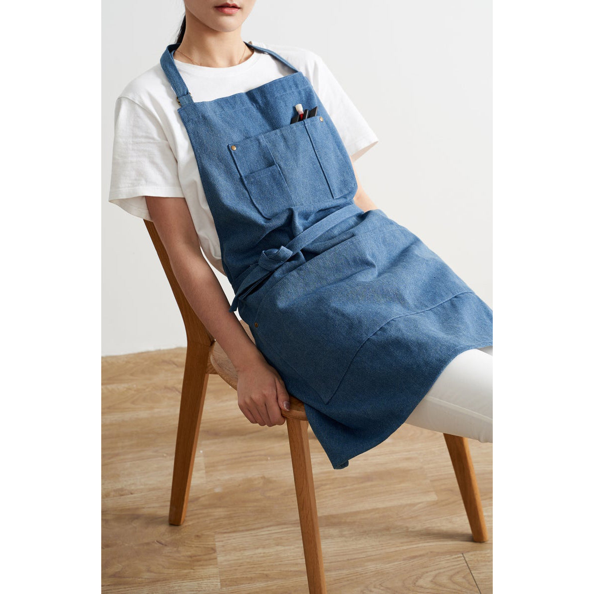 Dark Blue No Distress Denim Apron