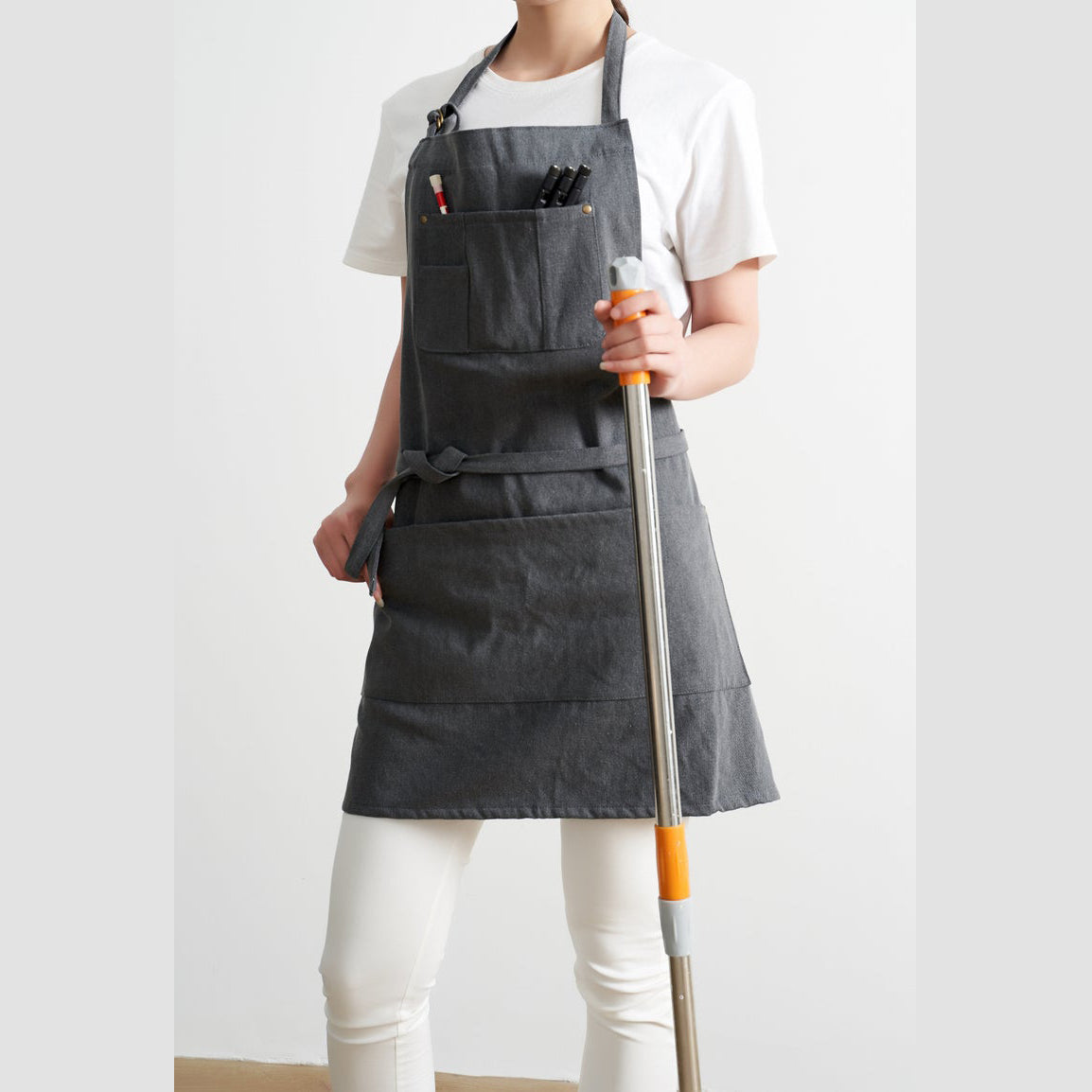 Dark Gray No Distress Denim Apron