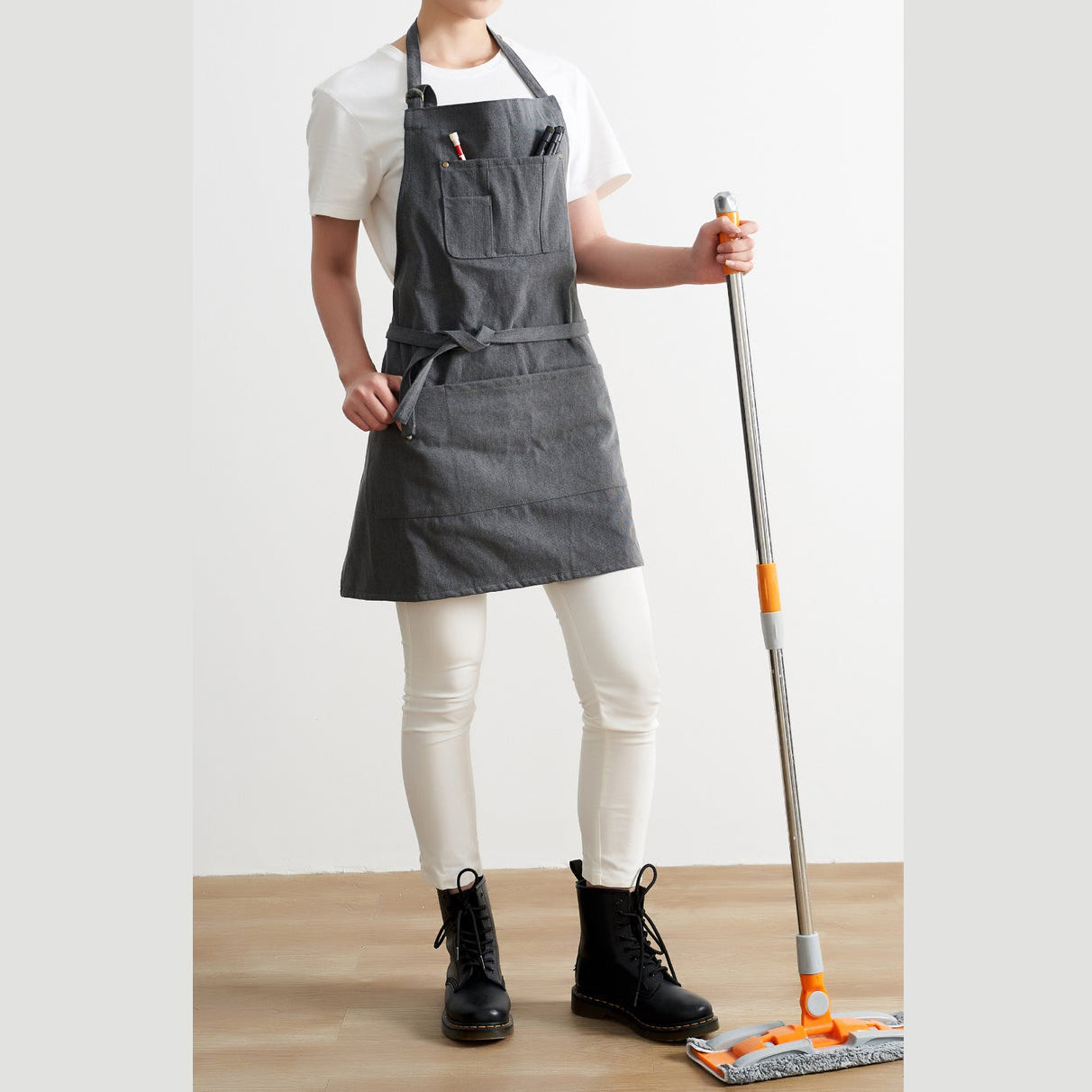 Dark Gray No Distress Denim Apron