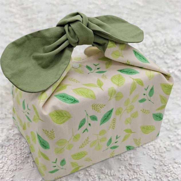 Spring Green Leaves Cotton Bento Lunch Bag