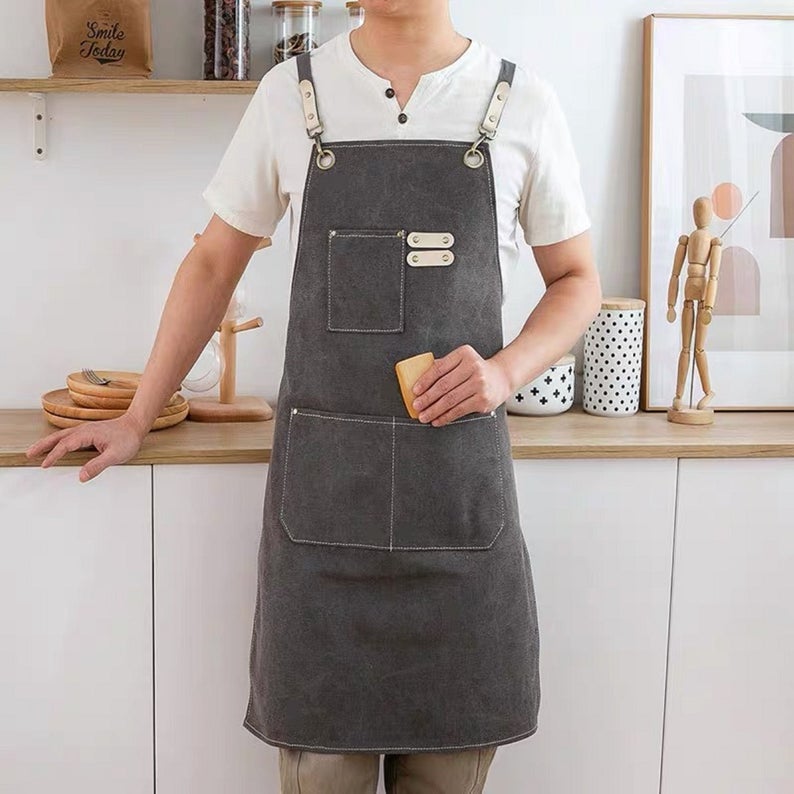 Gray Denim Apron