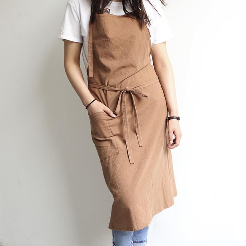 Multiple Color Cotton Slub Smock Apron