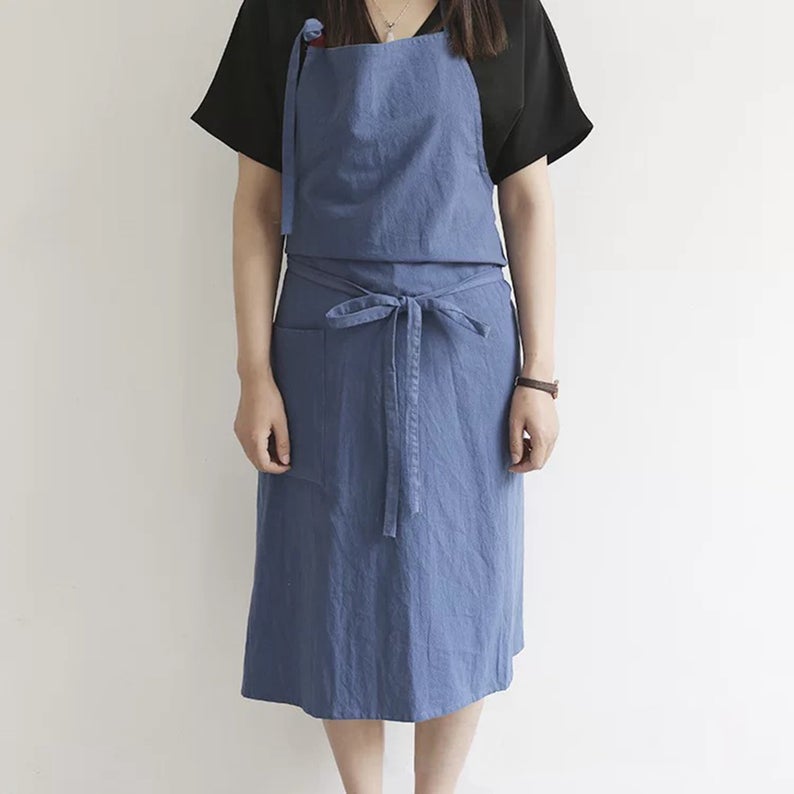 Multiple Color Cotton Slub Smock Apron