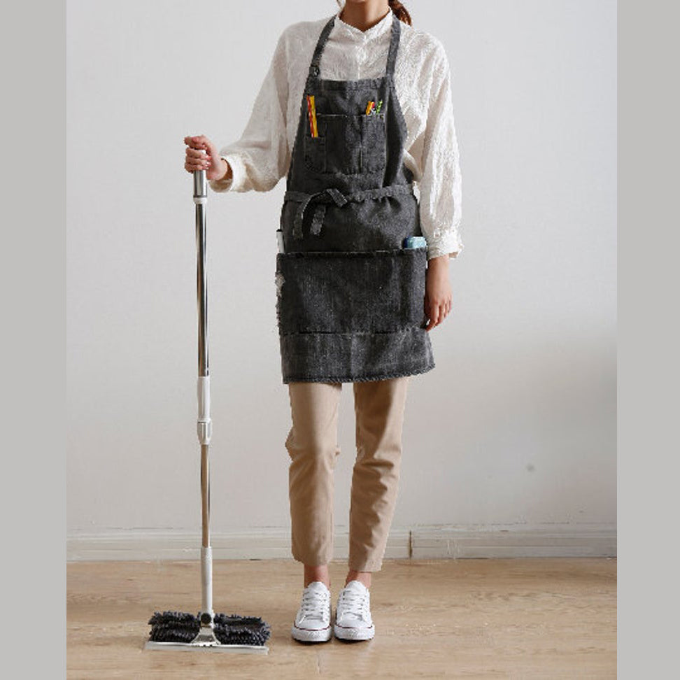 Dark Gray Distress Apron