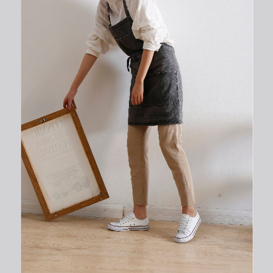 Dark Gray Distress Apron