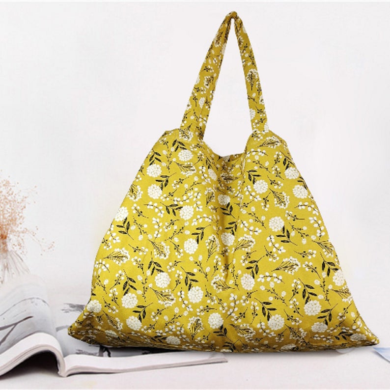 Yellow Dandelion Oversized Bag 100% Cotton