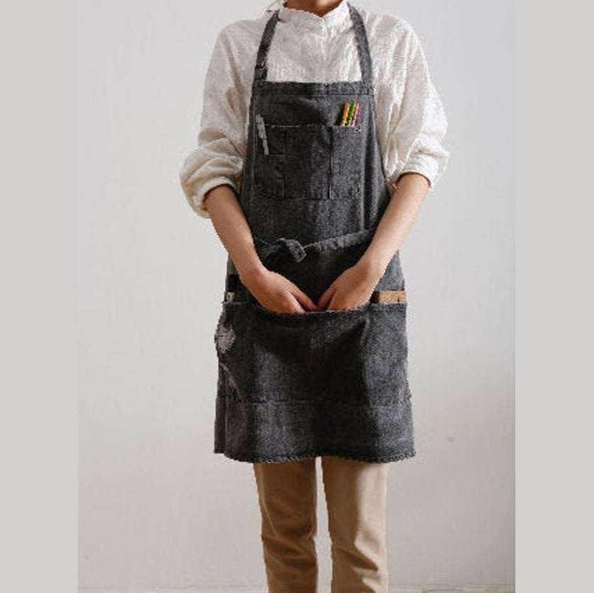 Dark Gray Distress Apron