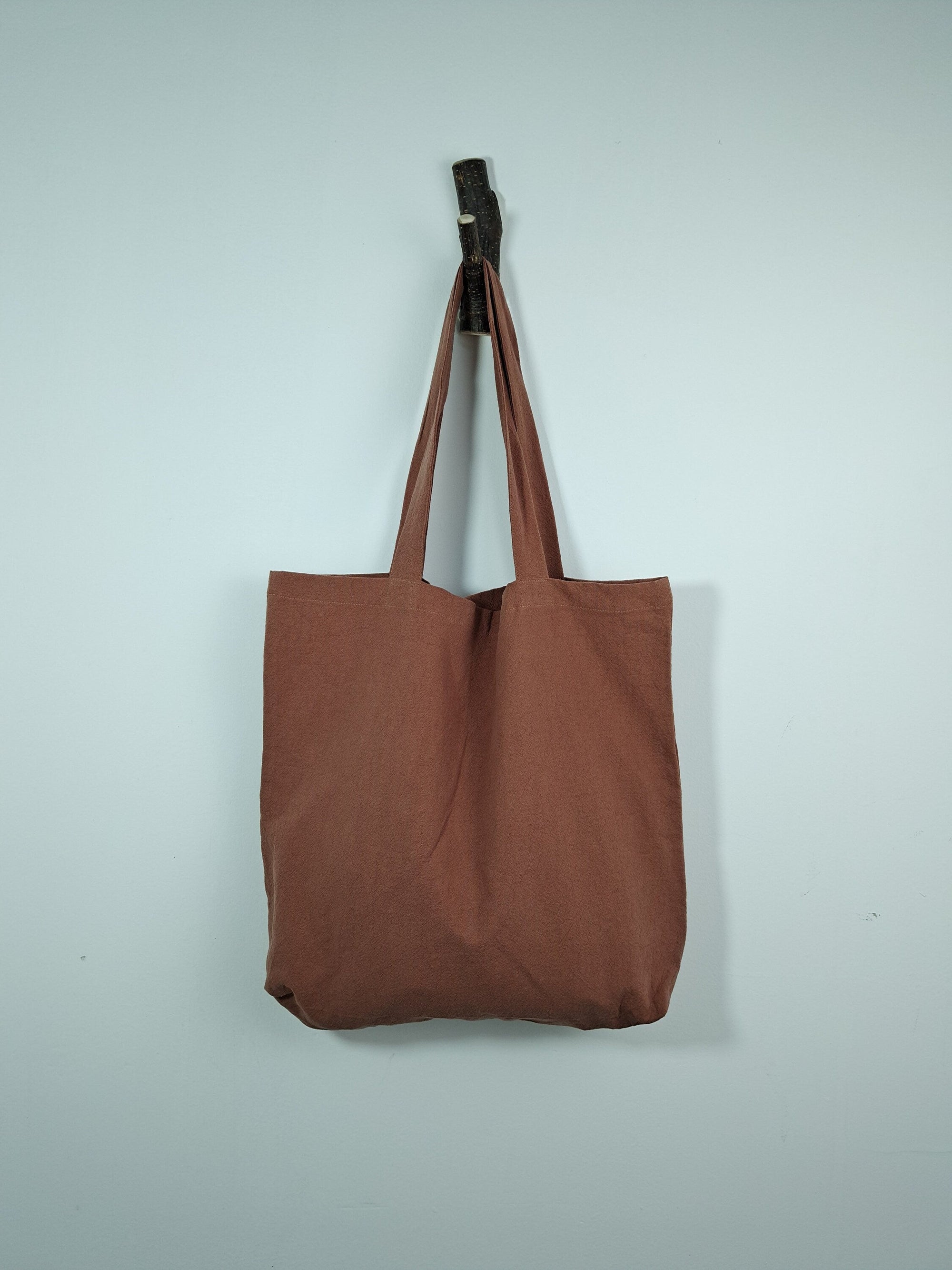 Brown red  tote bag, cotton linen tote bag, market bag, linen bag, shopping shoulder bag， travel bag，beach bag，Literary and elegant